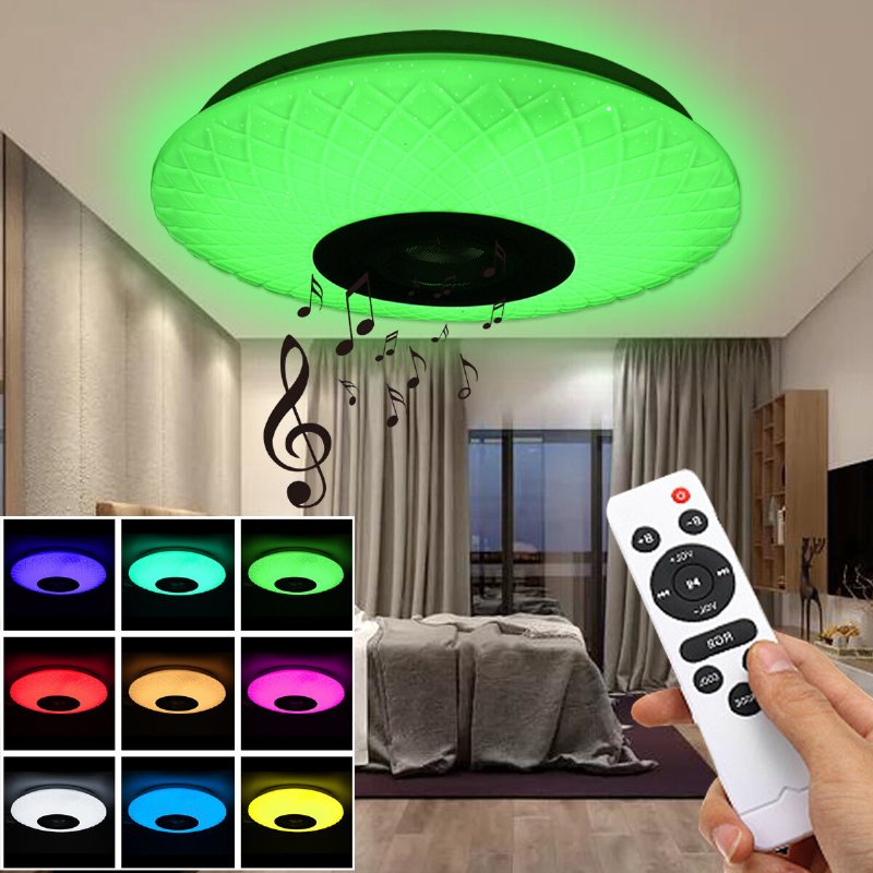 72w Rgb Musikfärgad Led-takljus Dimbar Lampa Bluetooth + App-kontroll Ac180v~265v