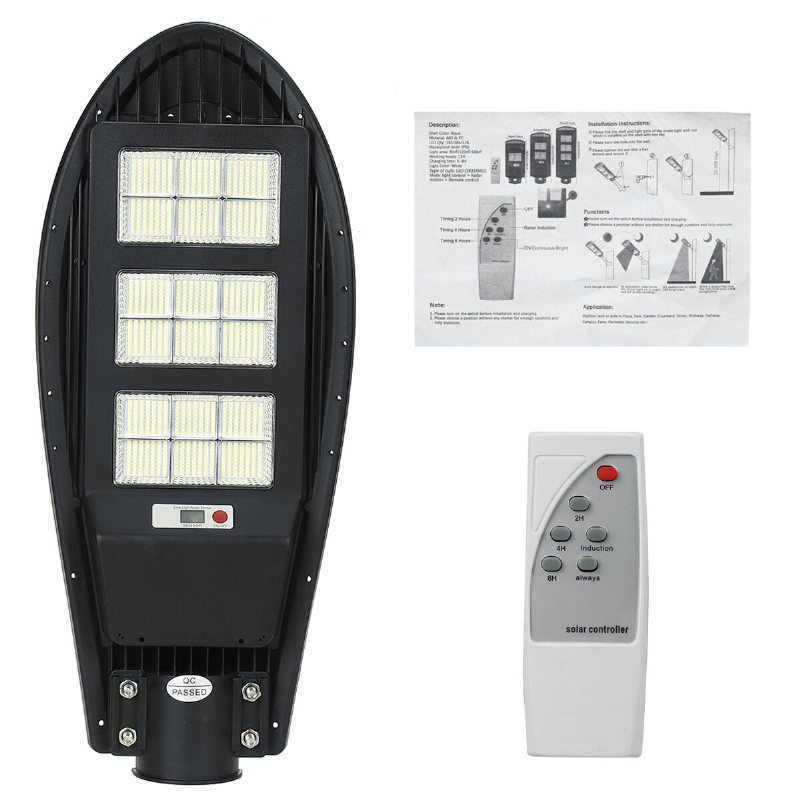 756/1138/1512led Solar Street Light Rörelsesensor Utomhus Trädgårdsområde Road Spotlight Ip65