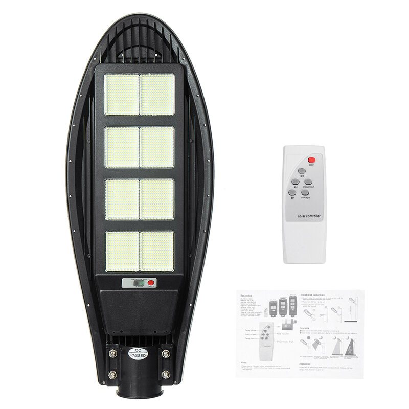 840/1260/1680led Solar Street Light Vägglampa + Ljuskontroll Trädgårdsbelysning Ip65 Vattentät