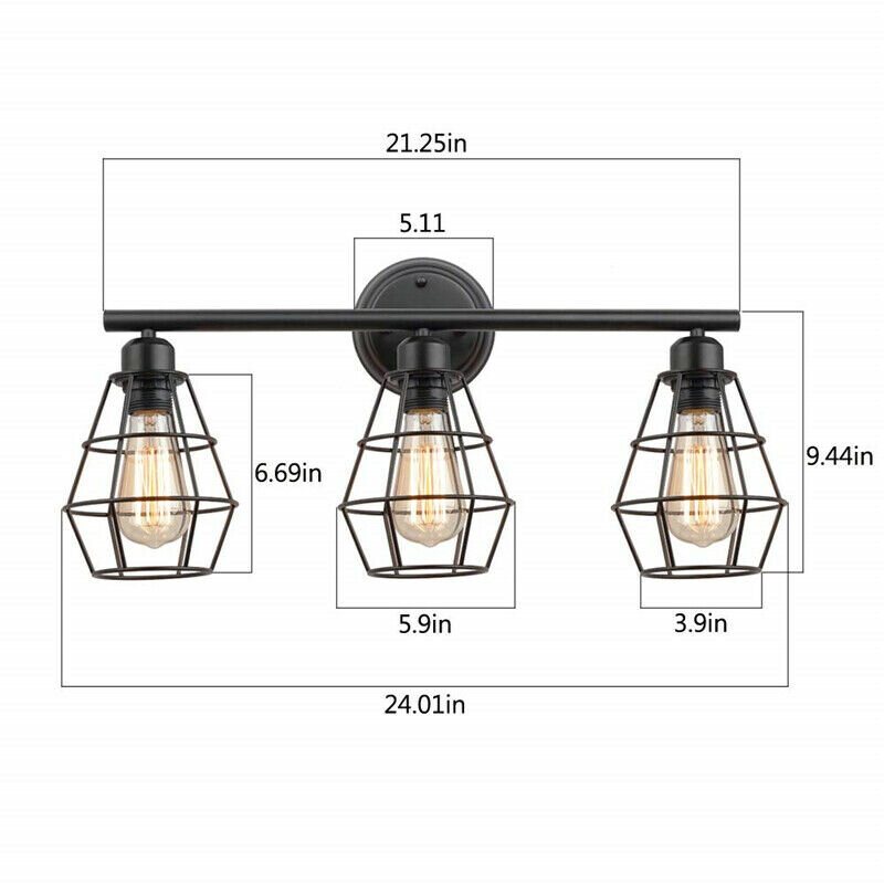 85-240v E27 Badrumssmängdslampa Spegel Frontvägglampa Industriell Bondgårdsvägglampa Utan Glödlampor