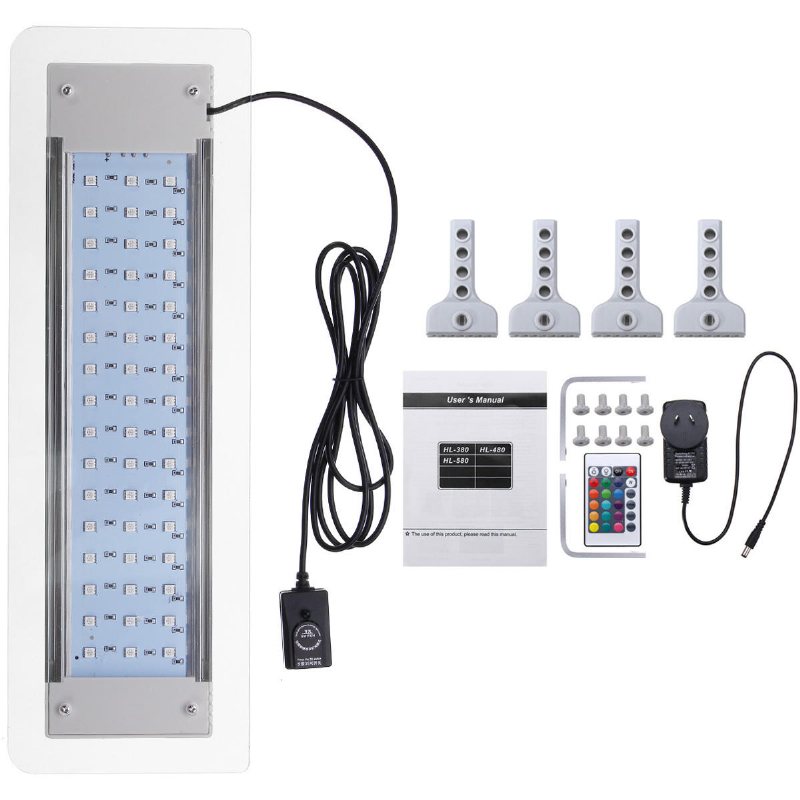 9.5 W 48 Led Rgb-fjärrkontroll Aquarium Light Lamp Passar För 40-56 cm Akvarium