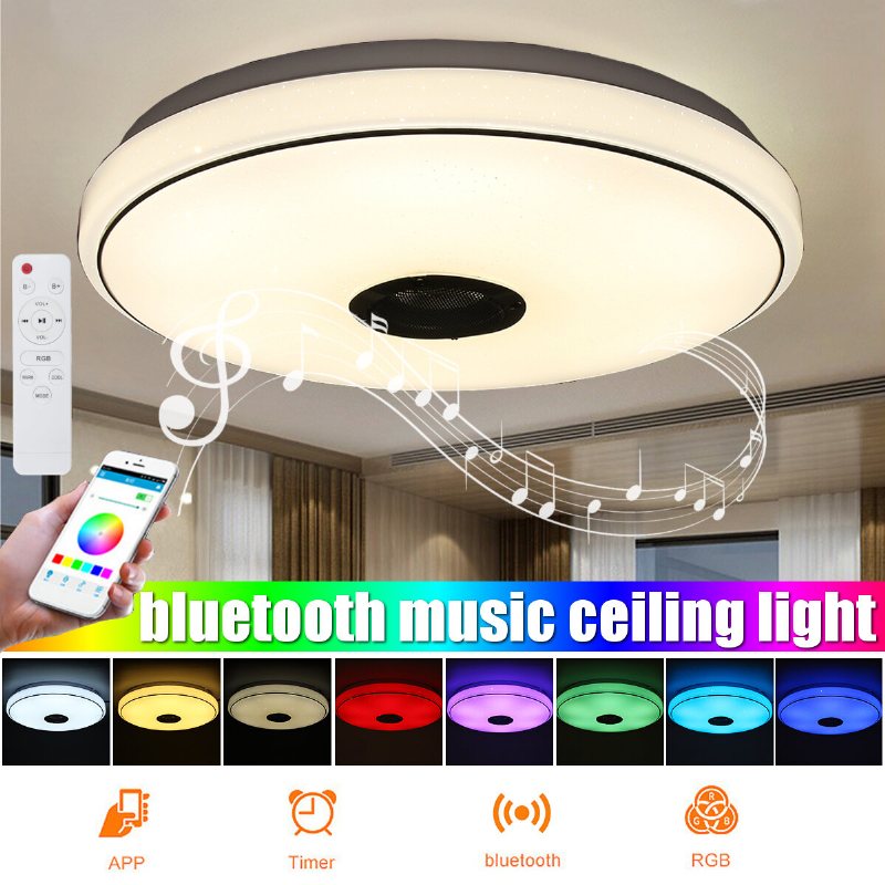 Ac110-240v/185-240v 32w Smart Bluetooth Musik Led-takljus Rgbwwcw Modernt Runt Sovrum Inomhuslampa