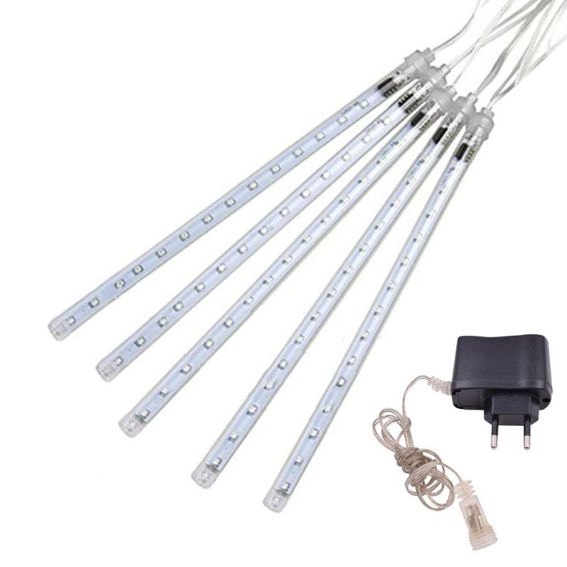 Ac110-240v 50cm Vattentät Ip65 180led Meteor Dusch Regn 5 Rör String Ljus Semesterfest Jul Utomhusdekor