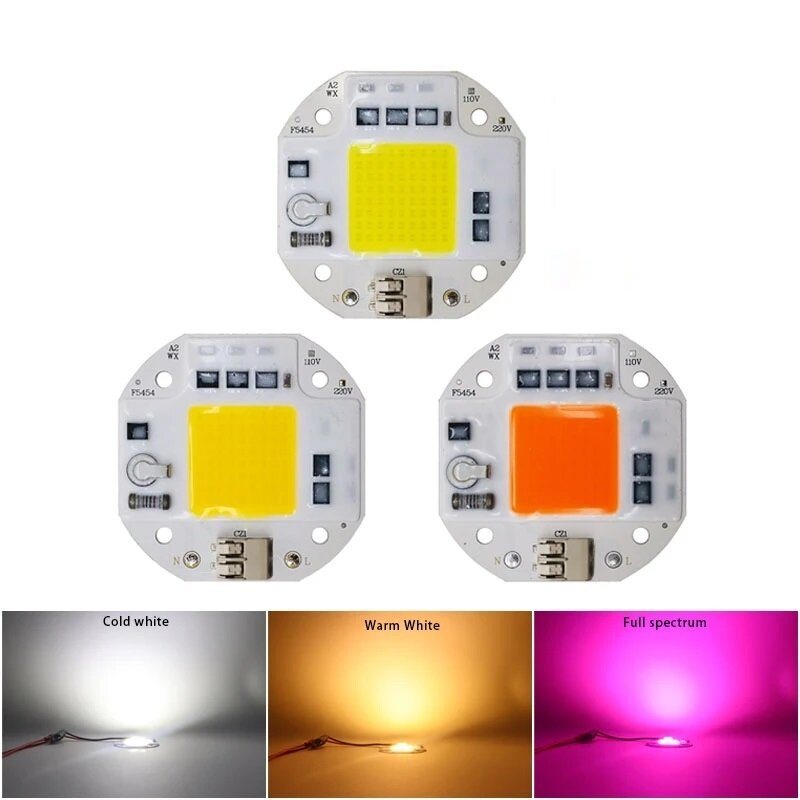 Ac110v/220v Cob Led-chip För Växtljus Fullt Spektrum 380-780nm Växtplanta Blomma