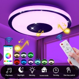 Ac220v/110-240v 38cm Led Rgb Musik Taklampa Bluetooth App+fjärrkontroll Kök Sovrum Badrum