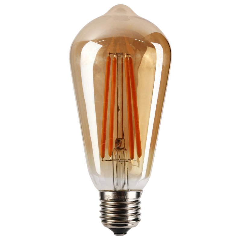 Ac85-265v E27 St64 4w Varmvit Retro Antik Cob Edison Led-lampa För Heminredning I Vardagsrummet