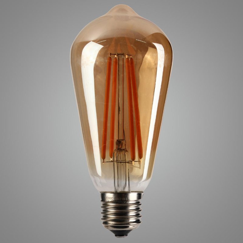 Ac85-265v E27 St64 4w Varmvit Retro Antik Cob Edison Led-lampa För Heminredning I Vardagsrummet