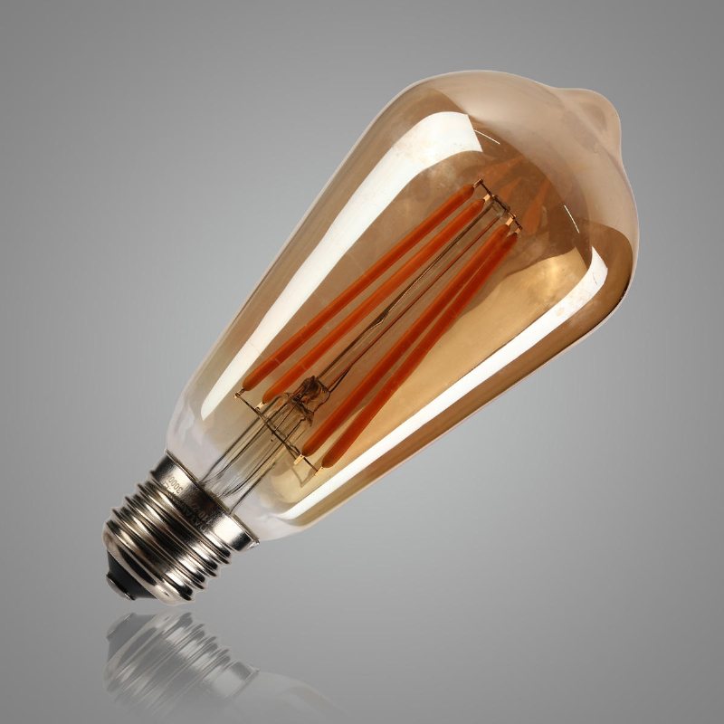 Ac85-265v E27 St64 4w Varmvit Retro Antik Cob Edison Led-lampa För Heminredning I Vardagsrummet