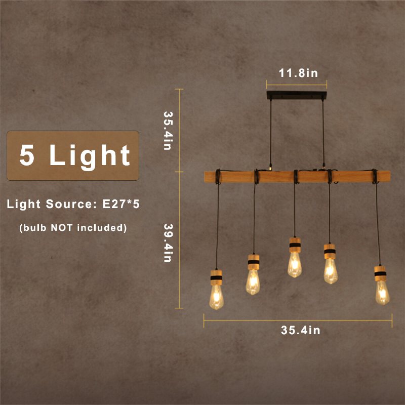 Ac85-265v Industriell Trä E27 Taklampa Ljuskronor Belysningsarmaturer Utan Glödlampa