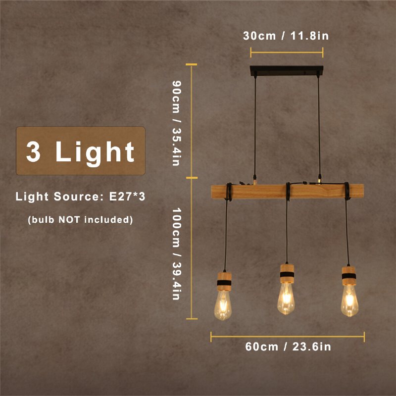 Ac85-265v Industriell Trä E27 Taklampa Ljuskronor Belysningsarmaturer Utan Glödlampa