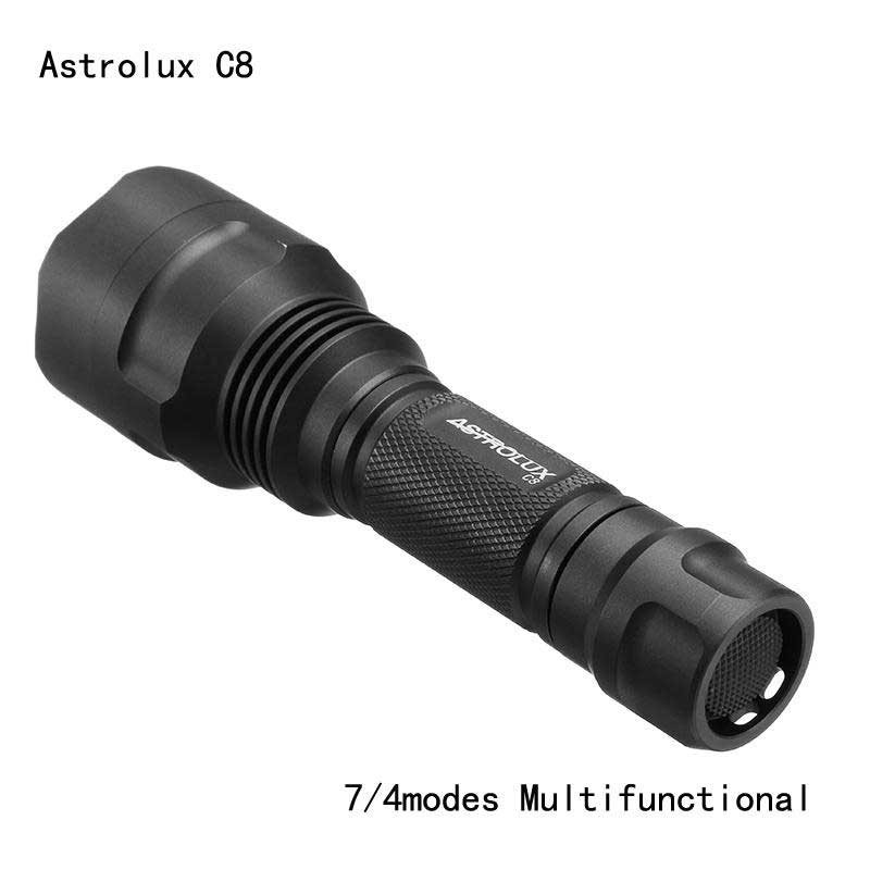 Astrolux C8 Xp-l Hi 1300lumens 7/4modes A6 Driver Tactical Edc Led Ficklampa 18650