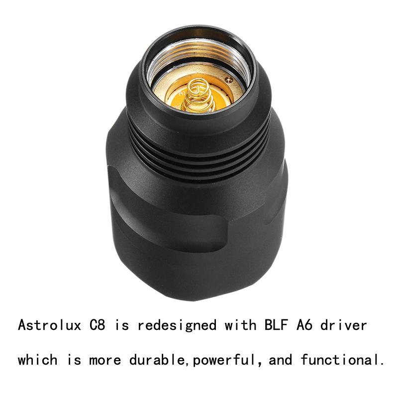 Astrolux C8 Xp-l Hi 1300lumens 7/4modes A6 Driver Tactical Edc Led Ficklampa 18650