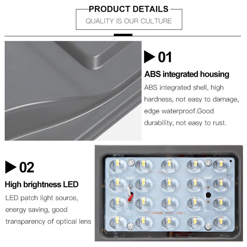 Augienb 30/60/90led Solar Powered Streets Utomhus Fjärrkontroll Säkerhetsträdgård