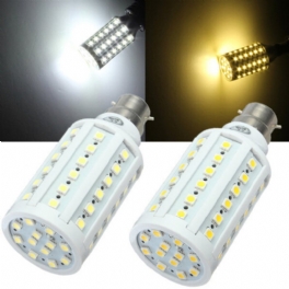 B22 10w Smd 5050 Vit/varmvit 60 Led Majslampa Ac 110v