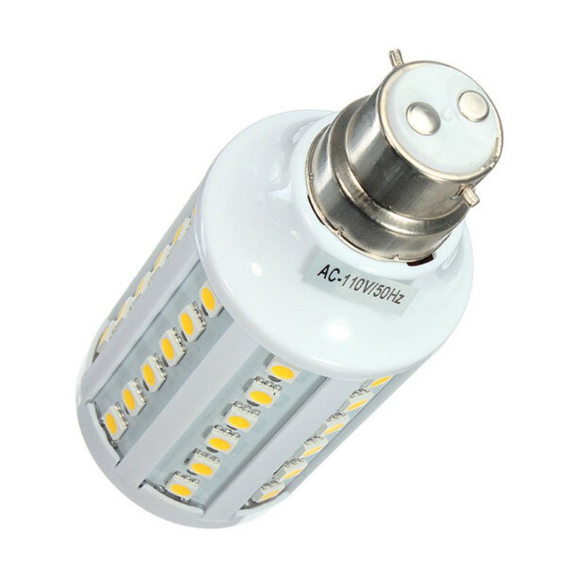 B22 10w Smd 5050 Vit/varmvit 60 Led Majslampa Ac 110v