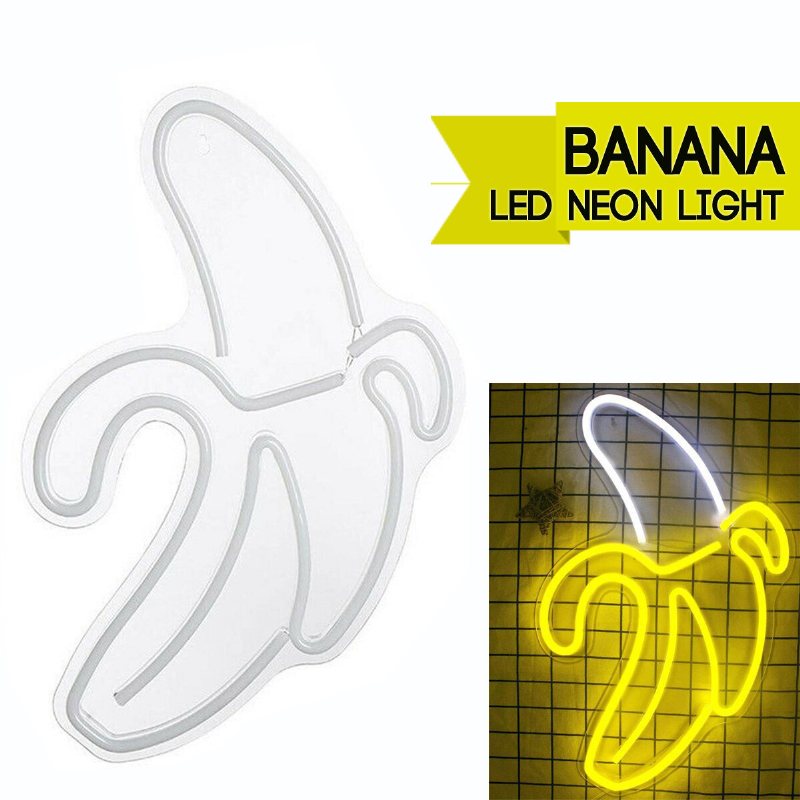 Banan Led Neonskylt Ljus Konst Vägglampa För Bar Pub Sovrum Dekoration