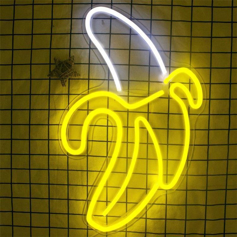 Banan Led Neonskylt Ljus Konst Vägglampa För Bar Pub Sovrum Dekoration