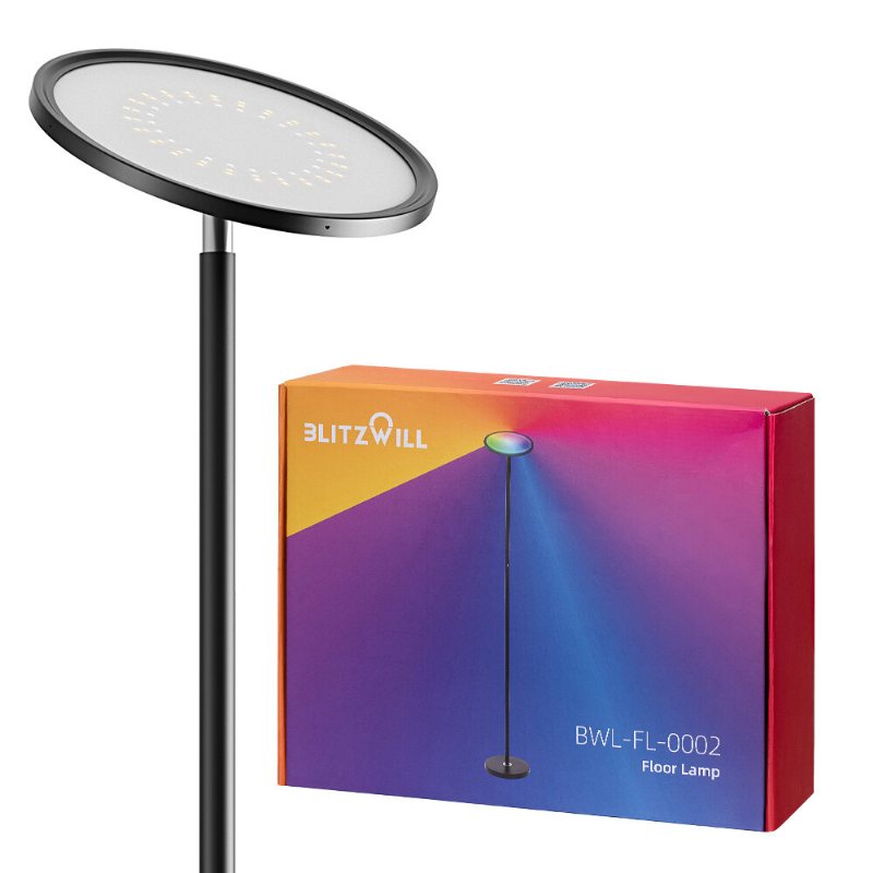 Blitzwill Bwl-fl-0002 25w 2700k~6500k+rgb Smart Golvlampa Steglös Dimning Upp Till 2000lm App Styrning Röststyrning Fungerar Med Google Assistant Alexa Ac100-240v