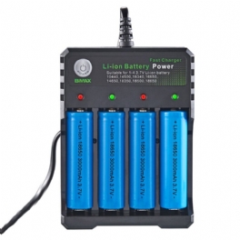 Bmax 4 Slot 18650/14500/16650/16340 Li-ion Batteriladdare Eu-kontakt Ac-kontakt Bärbar Laddare