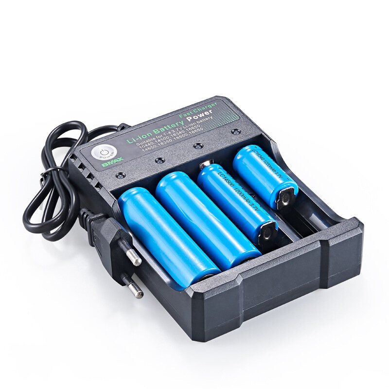 Bmax 4 Slot 18650/14500/16650/16340 Li-ion Batteriladdare Eu-kontakt Ac-kontakt Bärbar Laddare