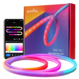 Bw-nl1 Neon Led Strip 3m Rgbic-ljus Med Music Sync Gör-det-själv-design App & Fjärrkontroll Arbeta Med Alexa Google Assistant Strip-ljus För Spel I Vardagsrummet Väggdekoration