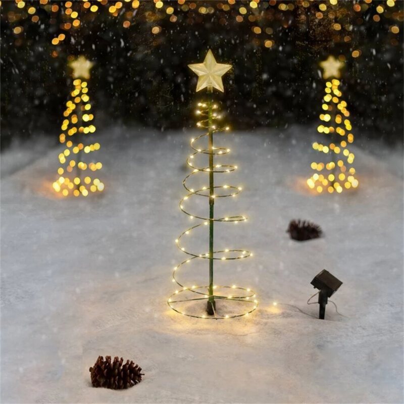 Creative Christmas Tree Lights Spiral Led Light Outdoor Xmas Decor Noel