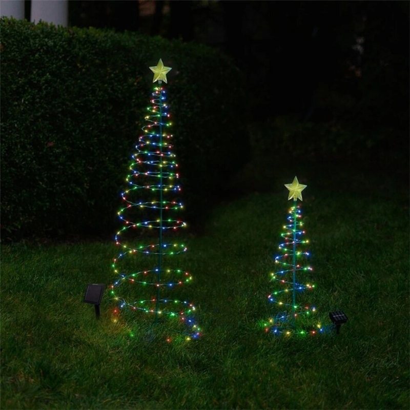 Creative Christmas Tree Lights Spiral Led Light Outdoor Xmas Decor Noel