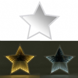 Creative Cute Star Mirror Lamp Led Tunnel Nattljus För Kid Gift Atmosphere Light Vit/varmvit