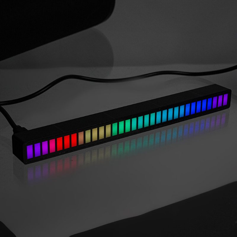 Dc 5v Pickup Level Atmosphere Light Bilinteriör Modifiering Desktop Audio Spectrum Rgb Voice Control