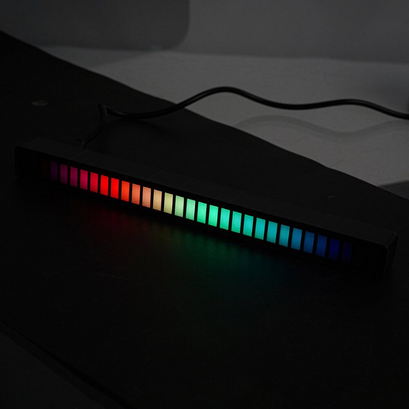 Dc 5v Pickup Level Atmosphere Light Bilinteriör Modifiering Desktop Audio Spectrum Rgb Voice Control