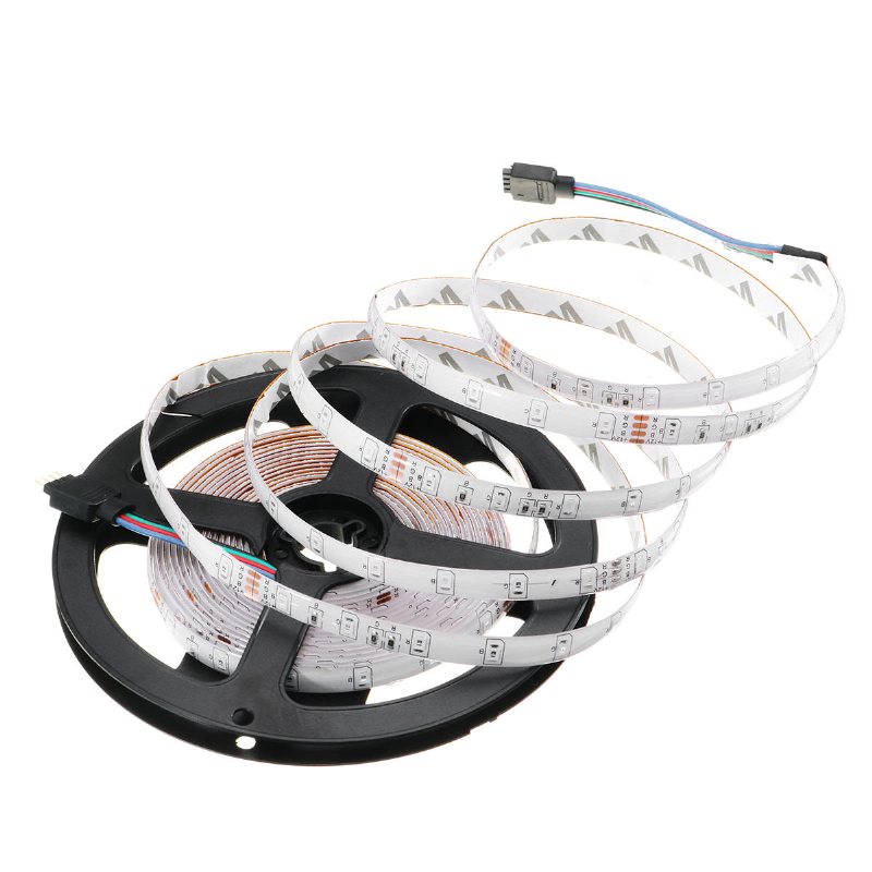 Dc12v 24w 2a 5m Vattentät Smd3528 Rgb Led Strip Lights Us Eu Strömadapter + 24 Nycklar Fjärrkontroll