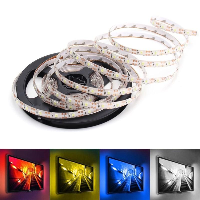 Dc5v 5m Usb 2835 Smd Pure White Varm Vit Röd Blå Vattentät Led Strip Tv Bakgrundsbelysning