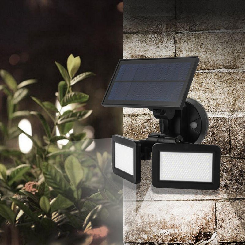 Dual Head 48 Led 450lm Solar Vägglampa Utomhus Led Pir Rörelsesensor Säkerhet Landskapslampa