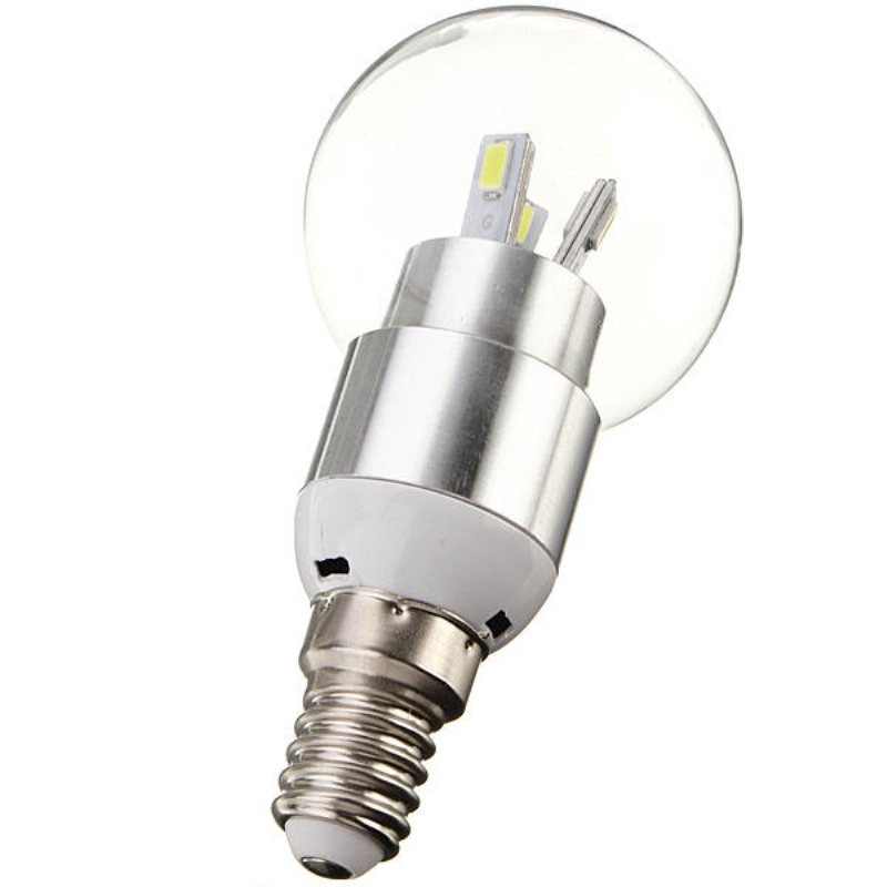 E14 4w Vit/varmvit Glas Led-globlampa Ac 110-240v