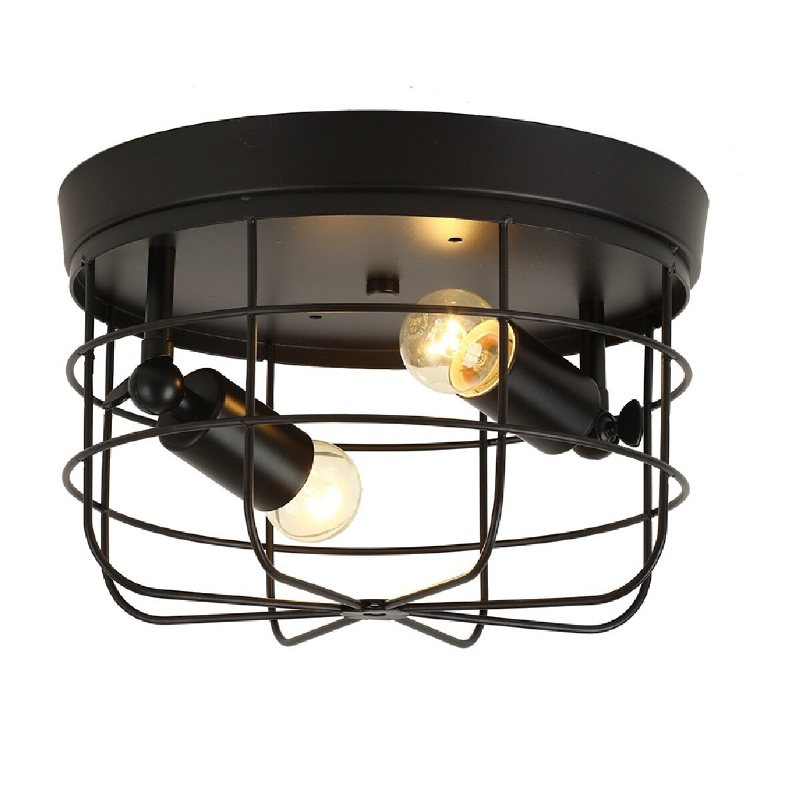 E26/e27 Industriell Vintage Metall Rund Hängande Lampa Semi Infälld Takljusskärm Utan Glödlampa