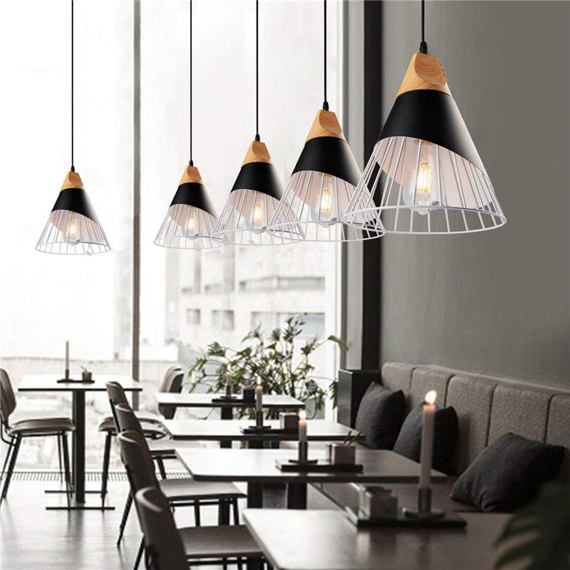 E26/e27 Modern Nordisk Led-ljuskrona Taklampa Metall Pendellampa Cafe Bar