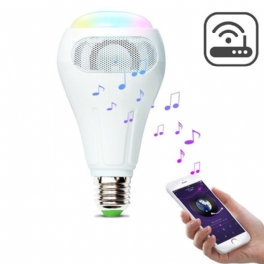 E27 12w Rgb+w+ww Smart Wifi App Styrning Led-lampa-högtalare Arbeta Med Alexa Ac110-240v