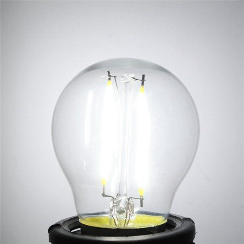 E27 2w Vit/varmvit Cob Led Filament Retro Edison-lampor 85-265v