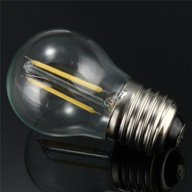 E27 2w Vit/varmvit Cob Led Filament Retro Edison-lampor 85-265v