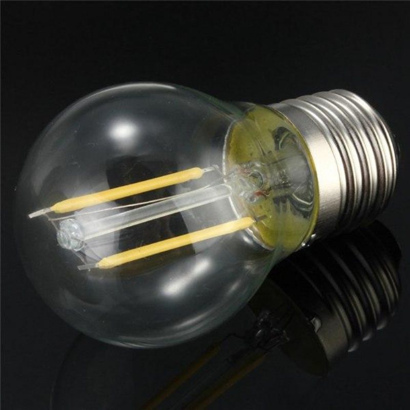 E27 2w Vit/varmvit Cob Led Filament Retro Edison-lampor 85-265v