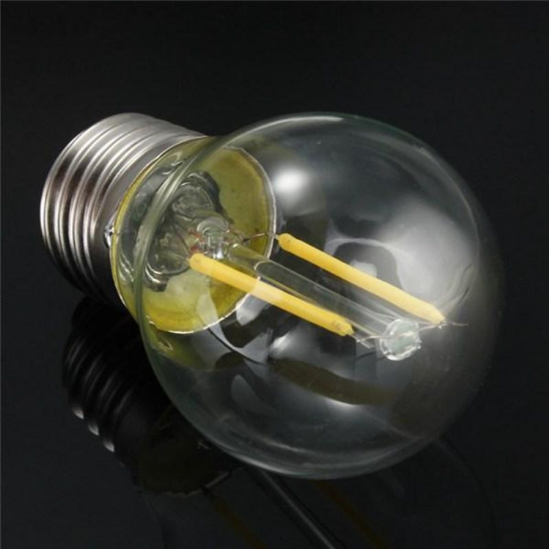 E27 2w Vit/varmvit Cob Led Filament Retro Edison-lampor 85-265v