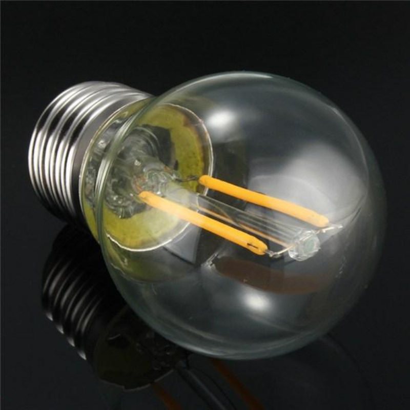 E27 2w Vit/varmvit Cob Led Filament Retro Edison-lampor 85-265v