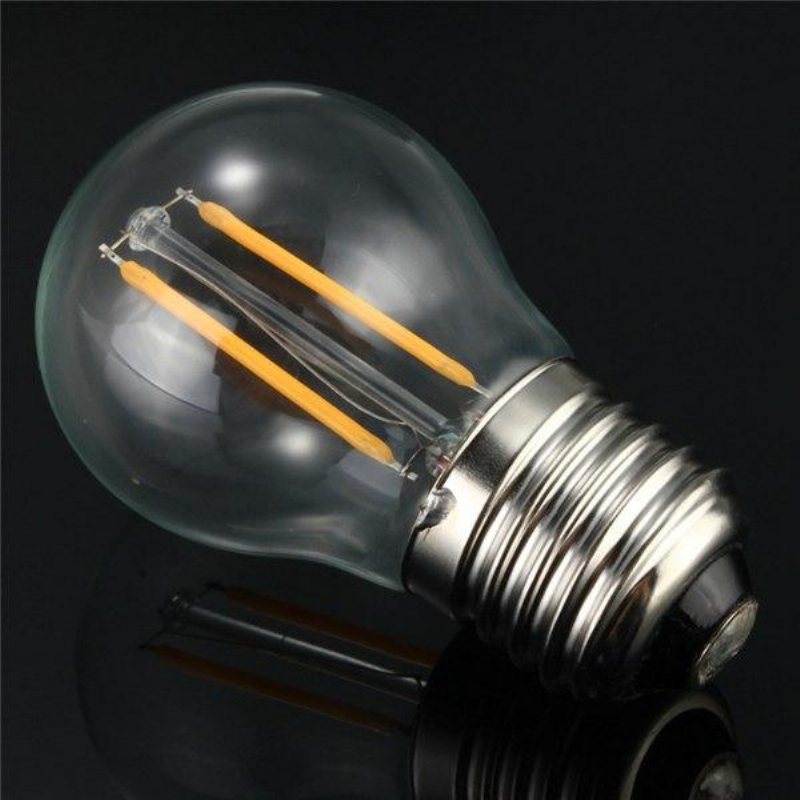 E27 2w Vit/varmvit Cob Led Filament Retro Edison-lampor 85-265v