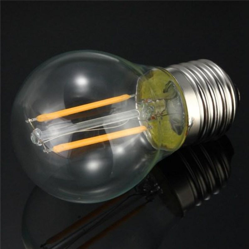 E27 2w Vit/varmvit Cob Led Filament Retro Edison-lampor 85-265v