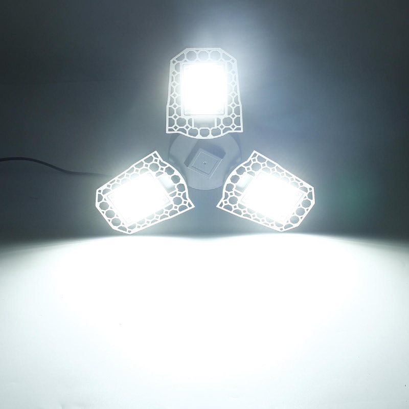 E27 80w Smd2835 Trebladig Led-lampa Deformerbar Vikbar Induktionsljussensor Garagelampa Ac100-277v