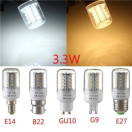 E27/e14/g9/gu10/b22 3.3w 30 Smd 2835 Led Majslampa Varm Vit/vit 110v