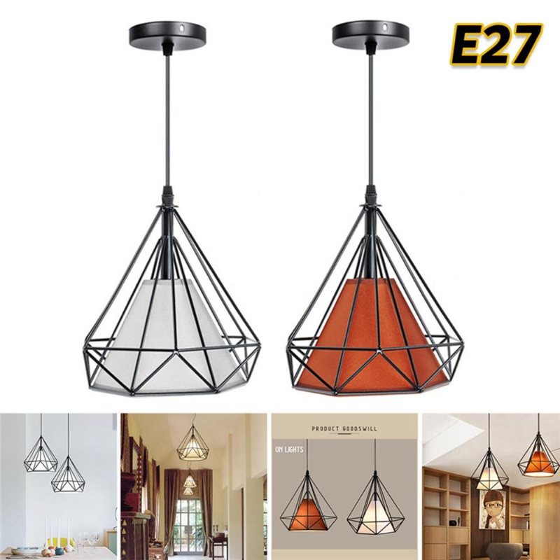 E27 Modern Industriell Vintage Bur Hängande Tak Taklampa Lampskärm