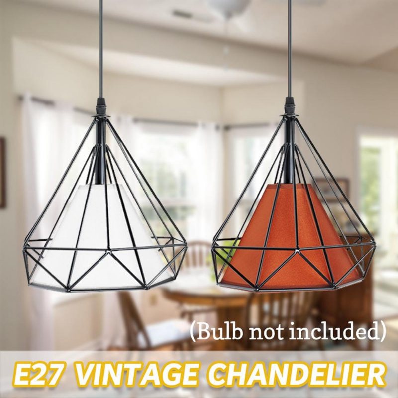 E27 Modern Industriell Vintage Bur Hängande Tak Taklampa Lampskärm