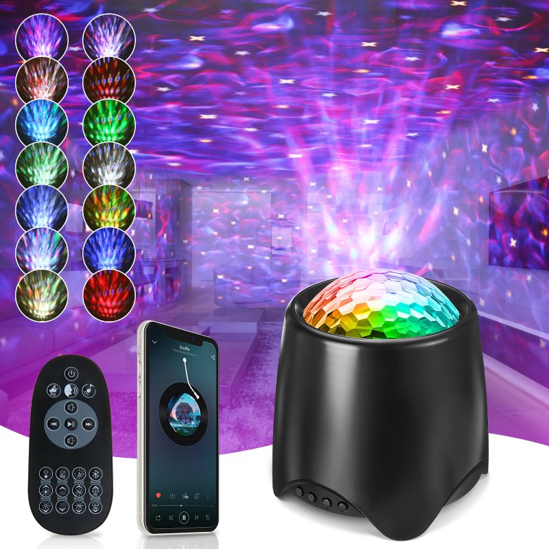 Elfeland Usb Rgb Led Galaxy Projector Light Starry Sky Ocean Music Night Med Fjärrkontroll