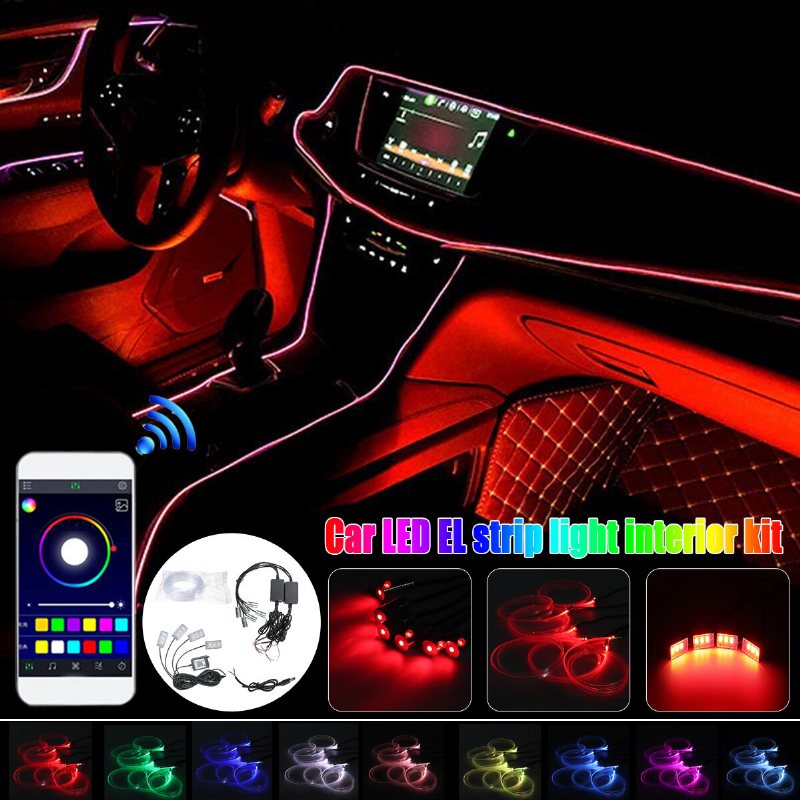 Full Car 8m Rgb Ambient Fiber Optic Atmosphere Light Interior Wireless